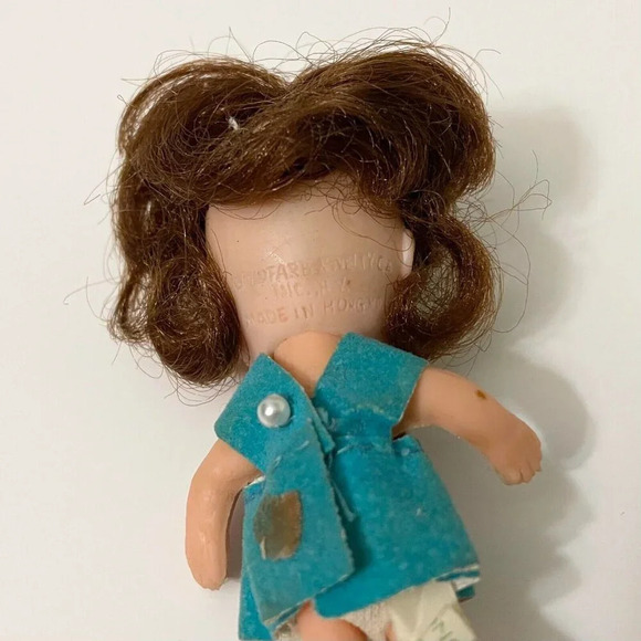 Vtg Gold Farb Novelty Doll Liddle Kiddle Kiddles Clone Flaws 2.5 Inch Tall - Picture 7 of 13